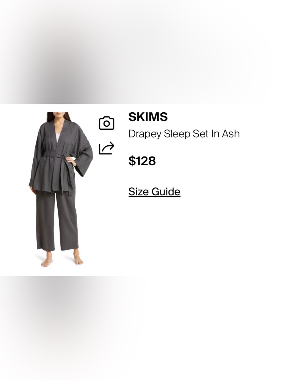 SKIMS 2pc Sleep Set In Ash - Medium - Picture 8 of 8